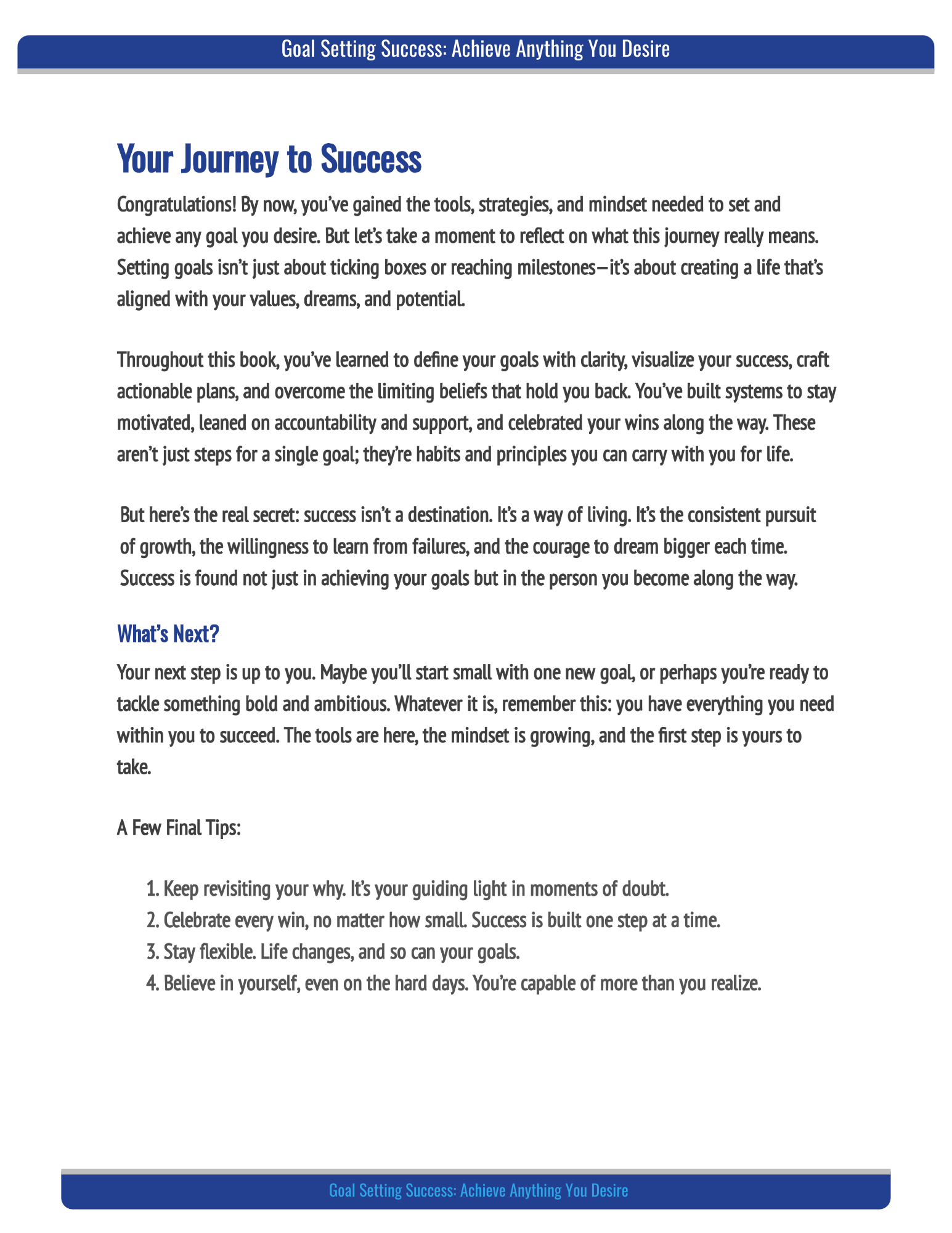 Goal Setting Success