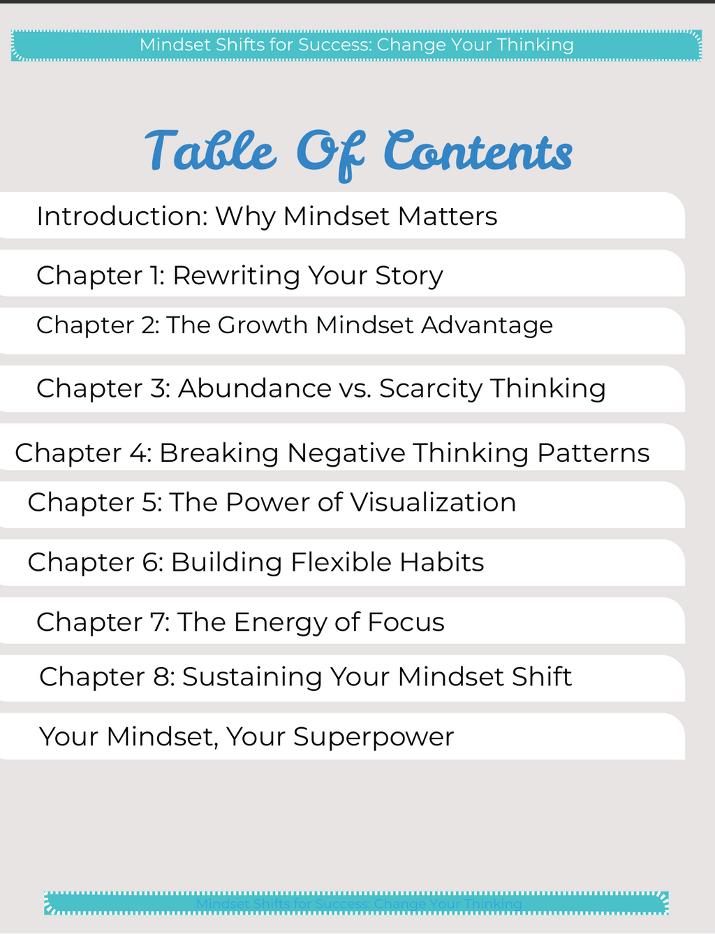 Mindset - Shift for success - Change your thinking