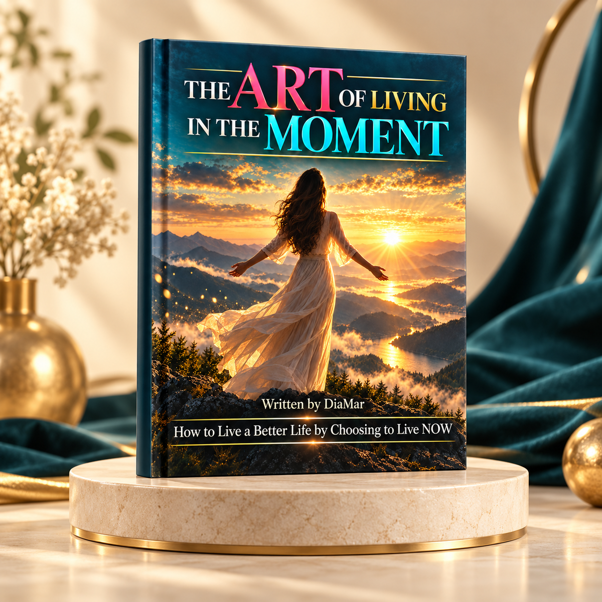 The Art of Living in the Moment premium book mock-up