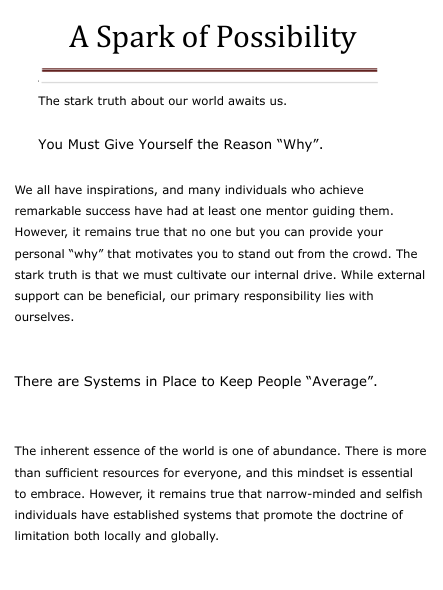 Text document with motivational quote on a white background