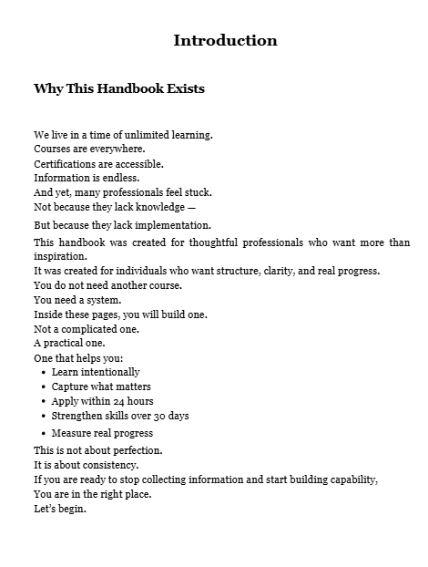 Introduction page of a handbook explaining its purpose and goals.