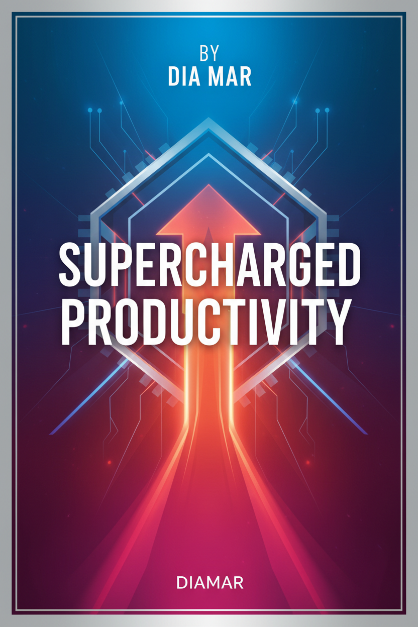 Book cover of 'Supercharged Productivity' by Dia Mar with a futuristic design.
